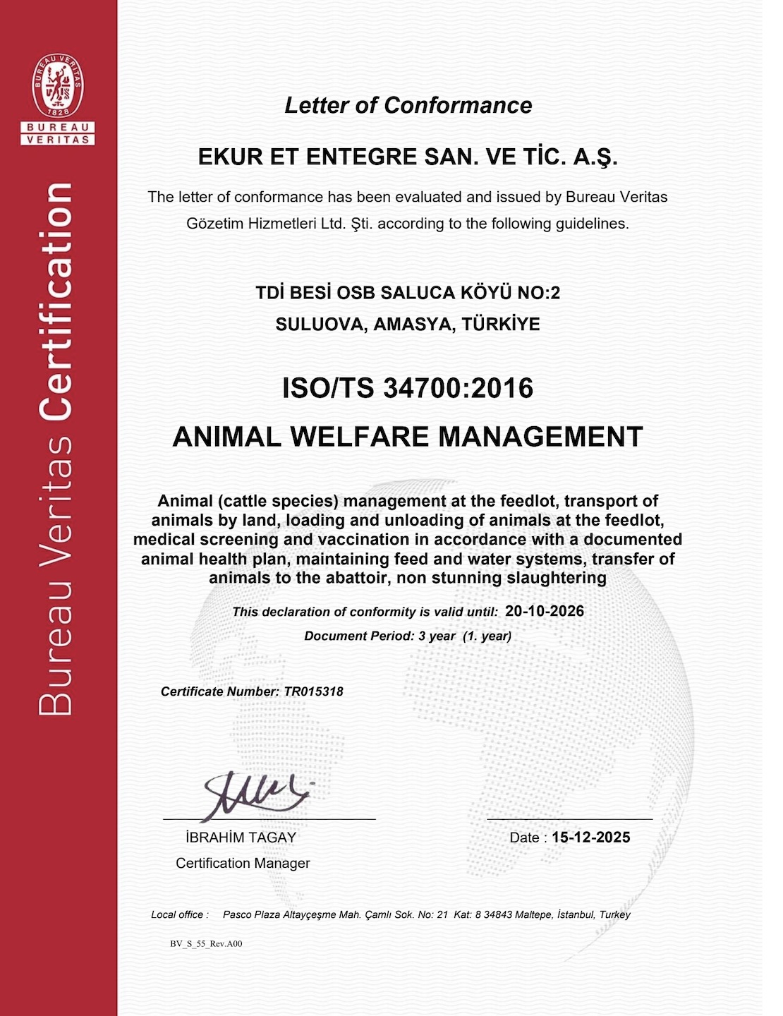 ISO 34700 Hayvan Refahı Sertifikası