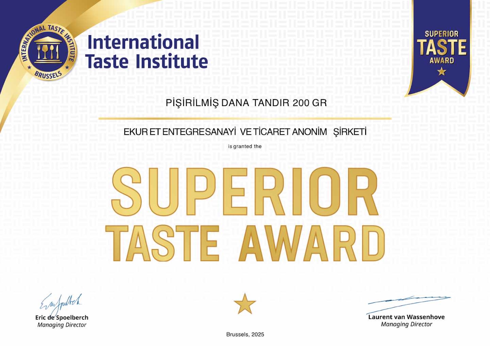 International-Taste-Awards- PİŞİRİLMİŞ DANA TANDIR 200 GR-2025